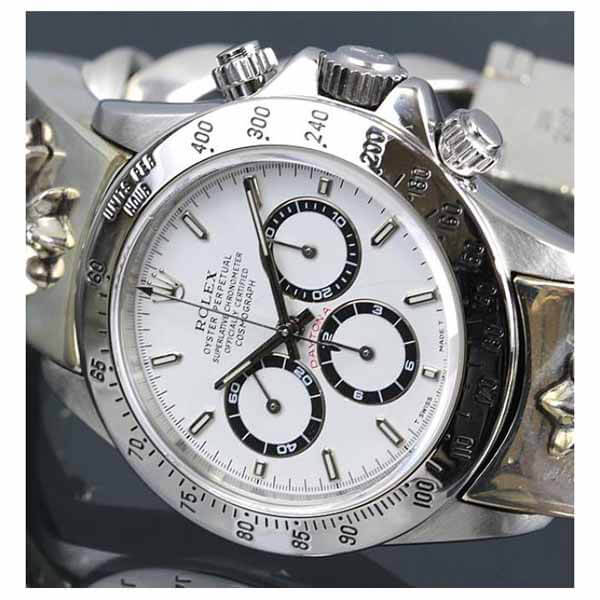 新品 クロムハーツ ロレックス デイトナ CHクロス パヴェダイヤ 16520 ウォッチブレス 腕時計
