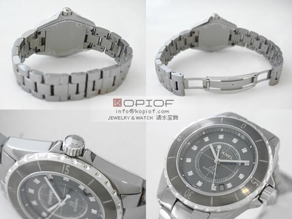 シャネルJ12 スーパーコピーH3242 38mm 12Pダイヤ チタンセラミック グレー