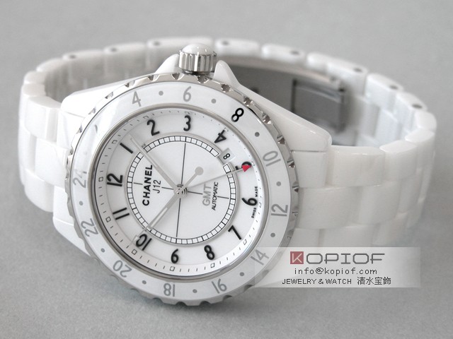 シャネルJ12 スーパーコピーH2126 42mm GMT ホワイトセラミックブレス モデル ホワイト