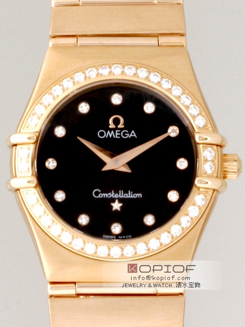オメガ コンステレーション スーパーコピー95 1158.60 RG 12Pダイヤ ダイヤベゼル ブラウン
