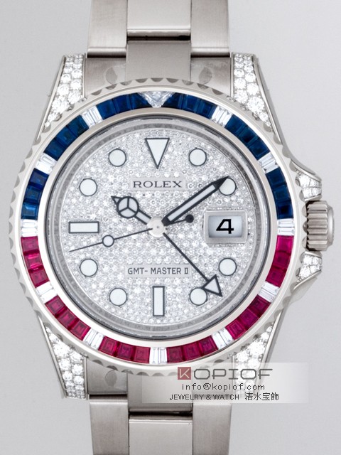 ロレックス GMTマスターII スーパーコピー116759SARU DP サファイヤルビーダイヤベゼル ラグダイヤ 全面ダイヤ