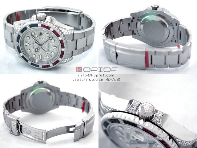 ロレックス GMTマスターII スーパーコピー116759SARU DP サファイヤルビーダイヤベゼル ラグダイヤ 全面ダイヤ