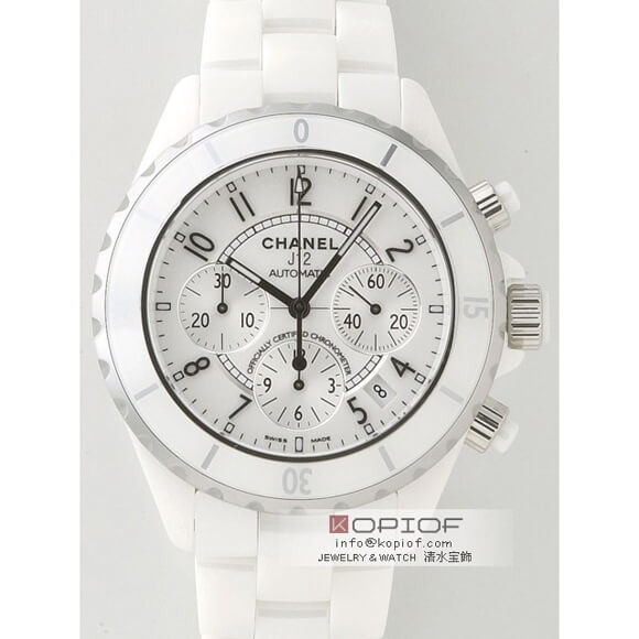 シャネルJ12 スーパーコピーH1007 クロノグラフ ホワイトセラミックブレス ホワイト