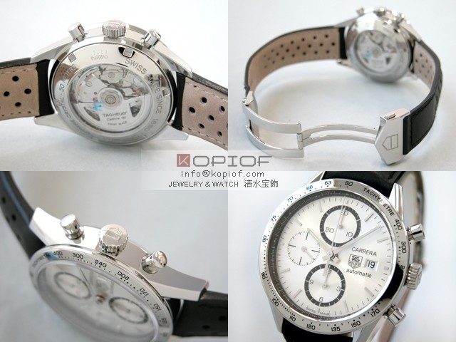 タグホイヤー カレラ スーパーコピーCV2017.FC6205 タキメータークロノグラフ エレガンス ブラック皮 シルバー
