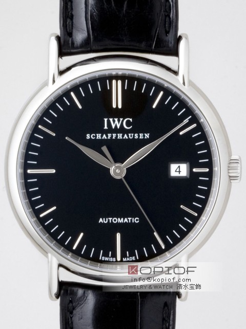 IWC スーパーコピー ポートフィノ オートマティック IW356305 ブラック皮 シルバー