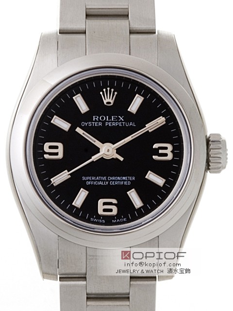 ロレックス パーペチュアル スーパーコピーレディース 176200 ブラック369ホワイトバー
