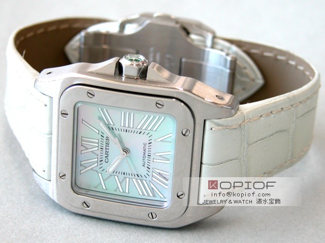 カルティエ サントス100 スーパーコピーW20132X8 SS 2008年サマーリミテッド1800本限定 エメラルドグリーンシェル
