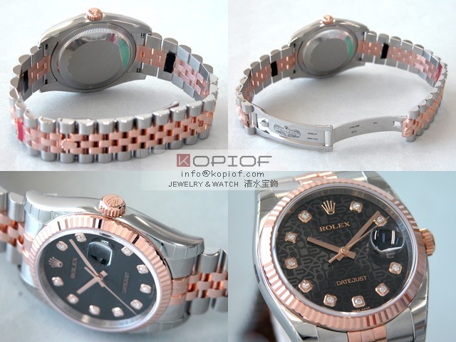 ロレックス デイトジャスト メンズ スーパーコピー116231J ジュビリーブレス ブラックコンピューター