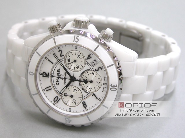 シャネルJ12 スーパーコピーH1007 クロノグラフ ホワイトセラミックブレス ホワイト
