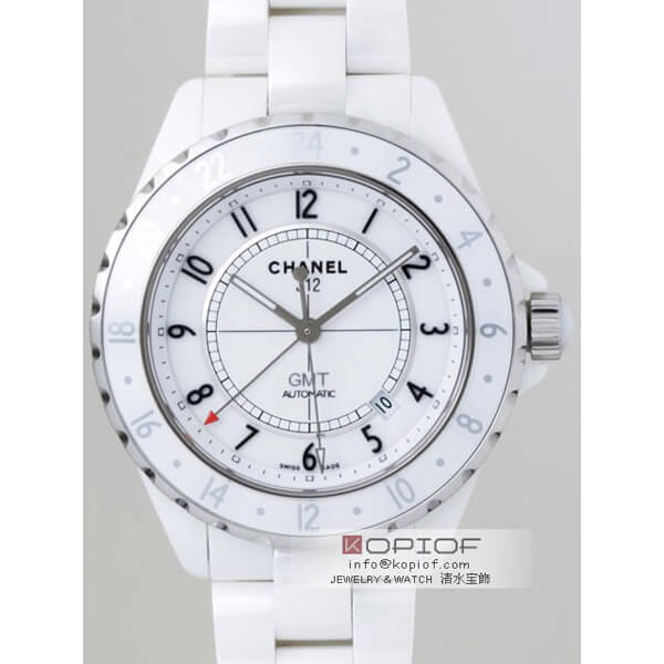 シャネルJ12 スーパーコピーH2126 42mm GMT ホワイトセラミックブレス モデル ホワイト