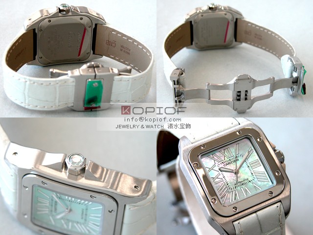 カルティエ サントス100 スーパーコピーW20132X8 SS 2008年サマーリミテッド1800本限定 エメラルドグリーンシェル