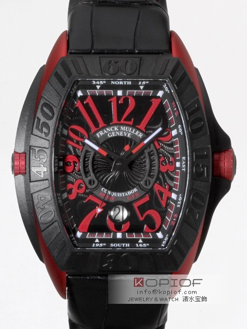フランクミュラー コンキスタドール スーパーコピーグランプリ 8900SC GP TI/ERG(エルガ) ブラック皮 ブラック/レッドアラビア