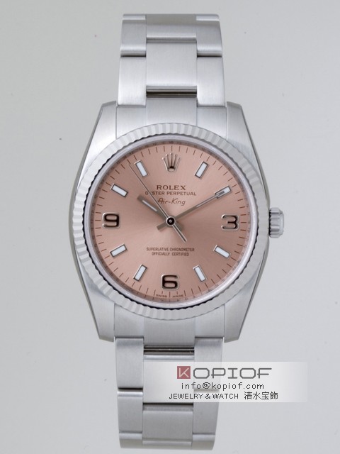 ロレックス エアーキング スーパーコピー114234 ピンク３６９ホワイトバー