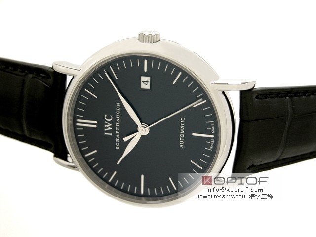 IWC スーパーコピー ポートフィノ オートマティック IW356305 ブラック皮 シルバー