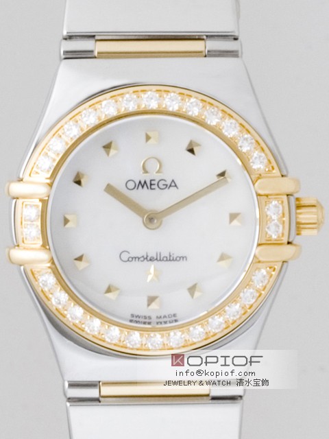オメガ コンステレーション スーパーコピーミニ マイチョイス 1365.71 ダイヤベゼル ホワイトシェル