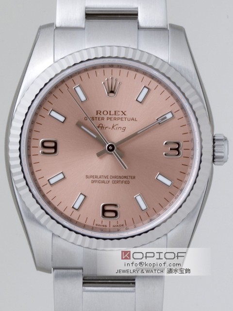 ロレックス エアーキング スーパーコピー114234 ピンク３６９ホワイトバー
