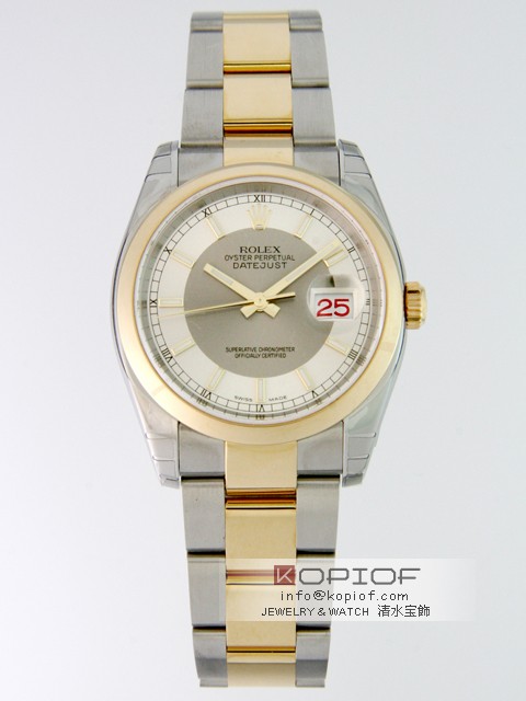 ロレックス デイトジャスト メンズ スーパーコピー116203 オイスターブレス シルバー/グレー