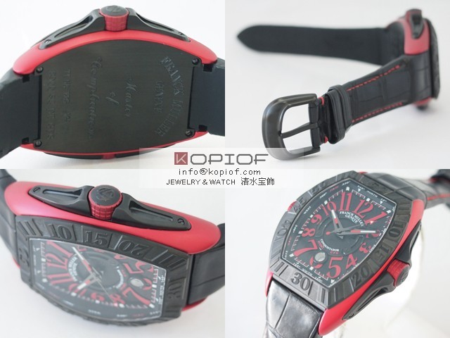 フランクミュラー コンキスタドール スーパーコピーグランプリ 8900SC GP TI/ERG(エルガ) ブラック皮 ブラック/レッドアラビア