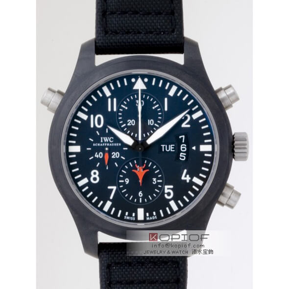 IWC パイロットウォッチ スーパーコピーIW379901 ダブルクロノグラフトップガンモデル ブラック