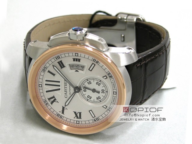 カルティエ カリブル スーパーコピーW7100039 PG/SS ブラウン皮 シルバー