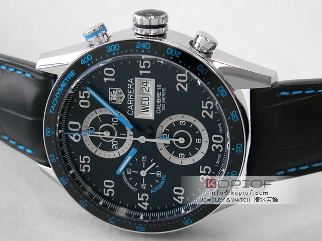 タグホイヤー カレラ スーパーコピーCV2A1C.FC6272 タキメータークロノグラフ デイデイト 青針 ブラック