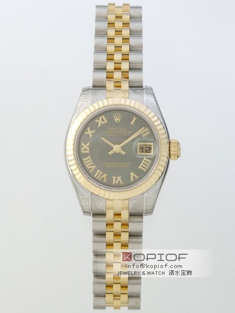 ロレックス デイトジャスト レディース スーパーコピー179173NR ブラックシェルローマ