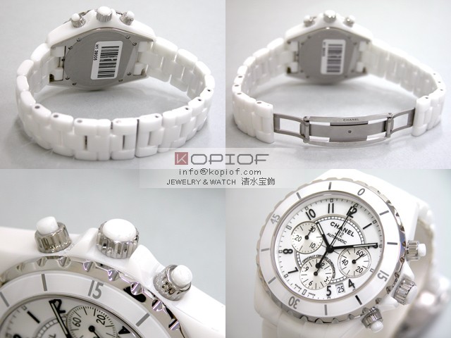シャネルJ12 スーパーコピーH1007 クロノグラフ ホワイトセラミックブレス ホワイト