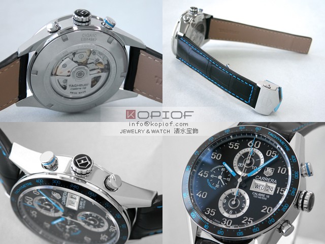 タグホイヤー カレラ スーパーコピーCV2A1C.FC6272 タキメータークロノグラフ デイデイト 青針 ブラック