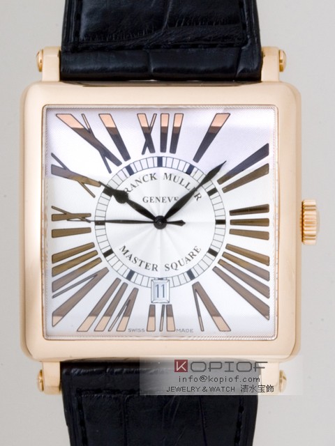 フランクミュラー マスタースクエア スーパーコピー6002SQ 4N RELIEF 4N ブラック皮 シルバー