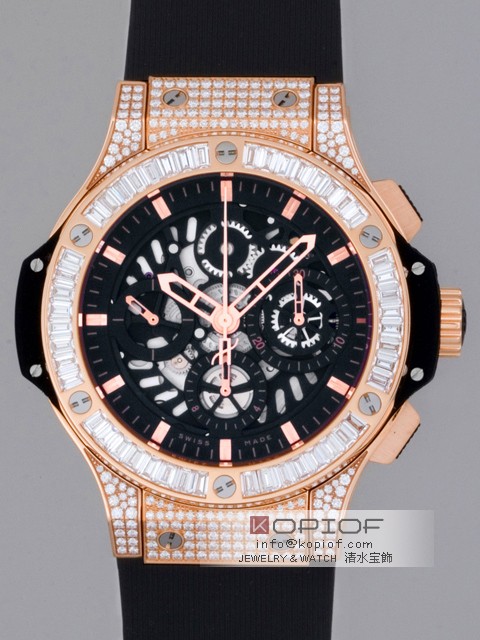 ウブロ アエロバン スーパーコピー310.PX.1180.RX.0904 バケットダイヤベゼルラグダイヤ ブラックラバー ブラックスケルトン